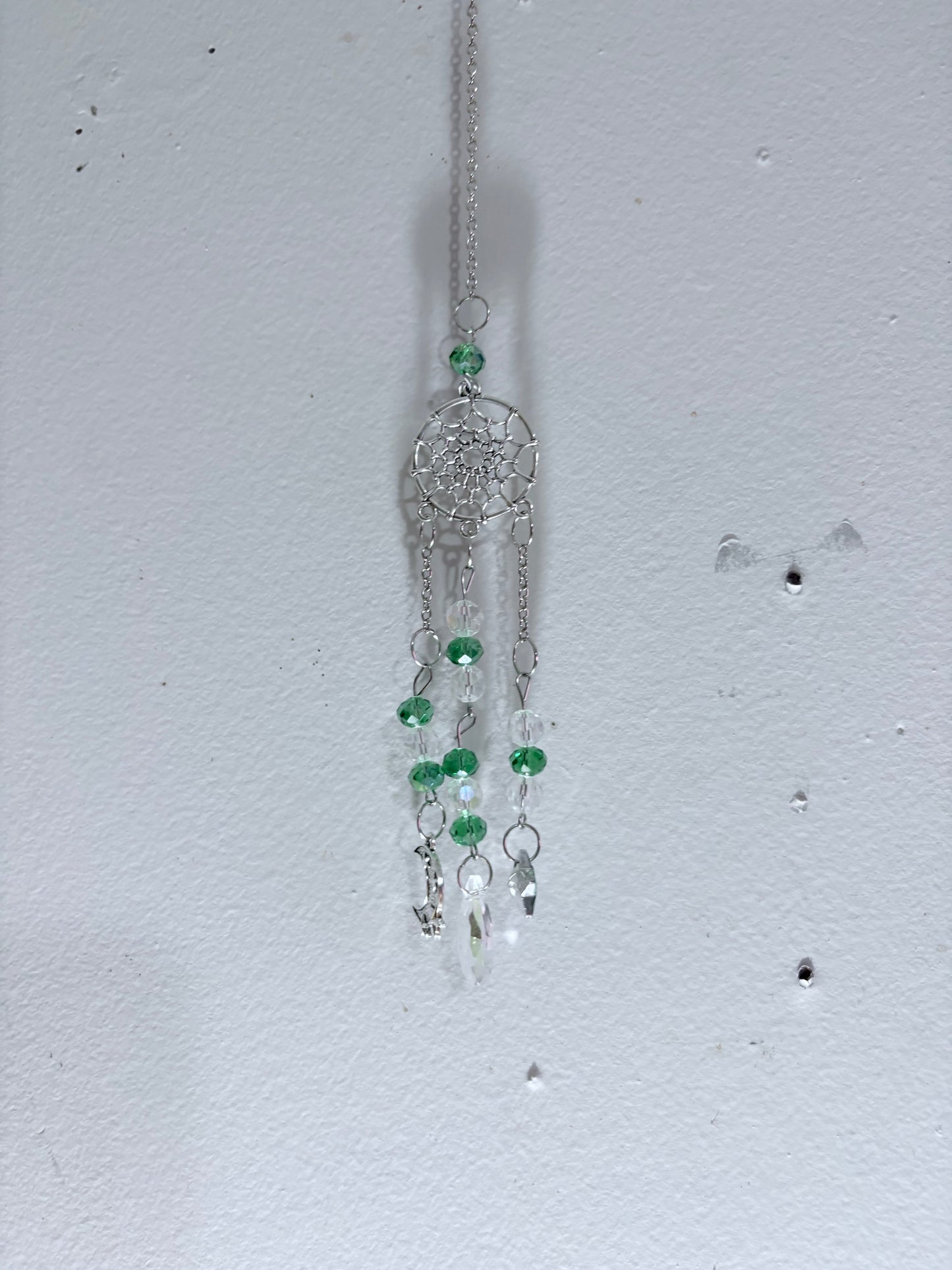 Emerald Prism Dreamcatcher suncatcher đ¤â¨