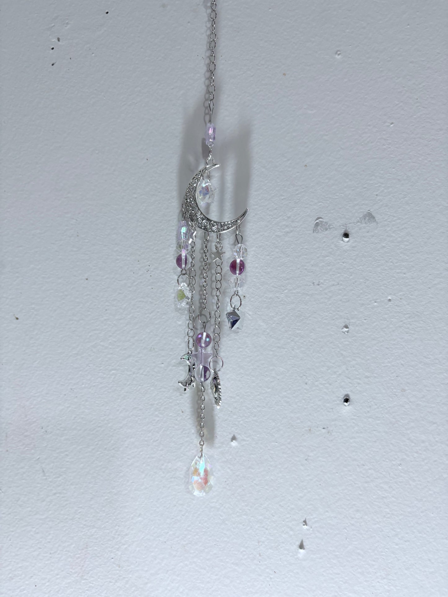 Lunar Amethyst Crescent Suncatcher 🌙