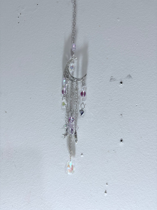 Lunar Amethyst Crescent Suncatcher 🌙